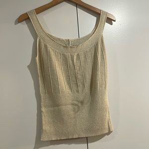 Alberto Malaki Crean with Gold Sparkling Sleeveless Top